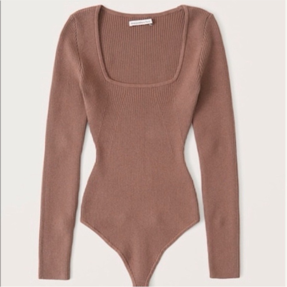 Abercrombie & Fitch Long Sleeve Squareneck Sweater Bodysuit